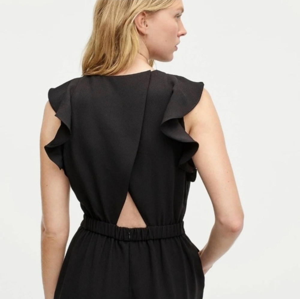 J. Crew Black Ruffle Jumpsuit - Picture 2 of 5